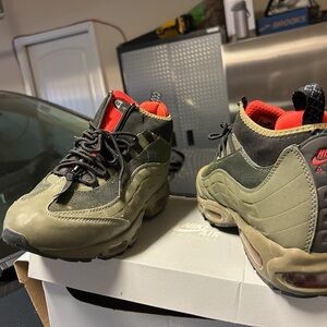 Nike Olive Green and Red Air Max 95 Utility Sneakers
